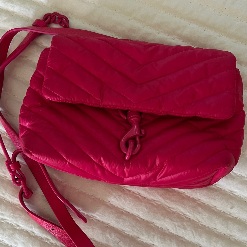 HOT PINK Rebecca Minkoff Nylon Quilted Crossbody